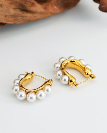 Pearly Loop Earrings